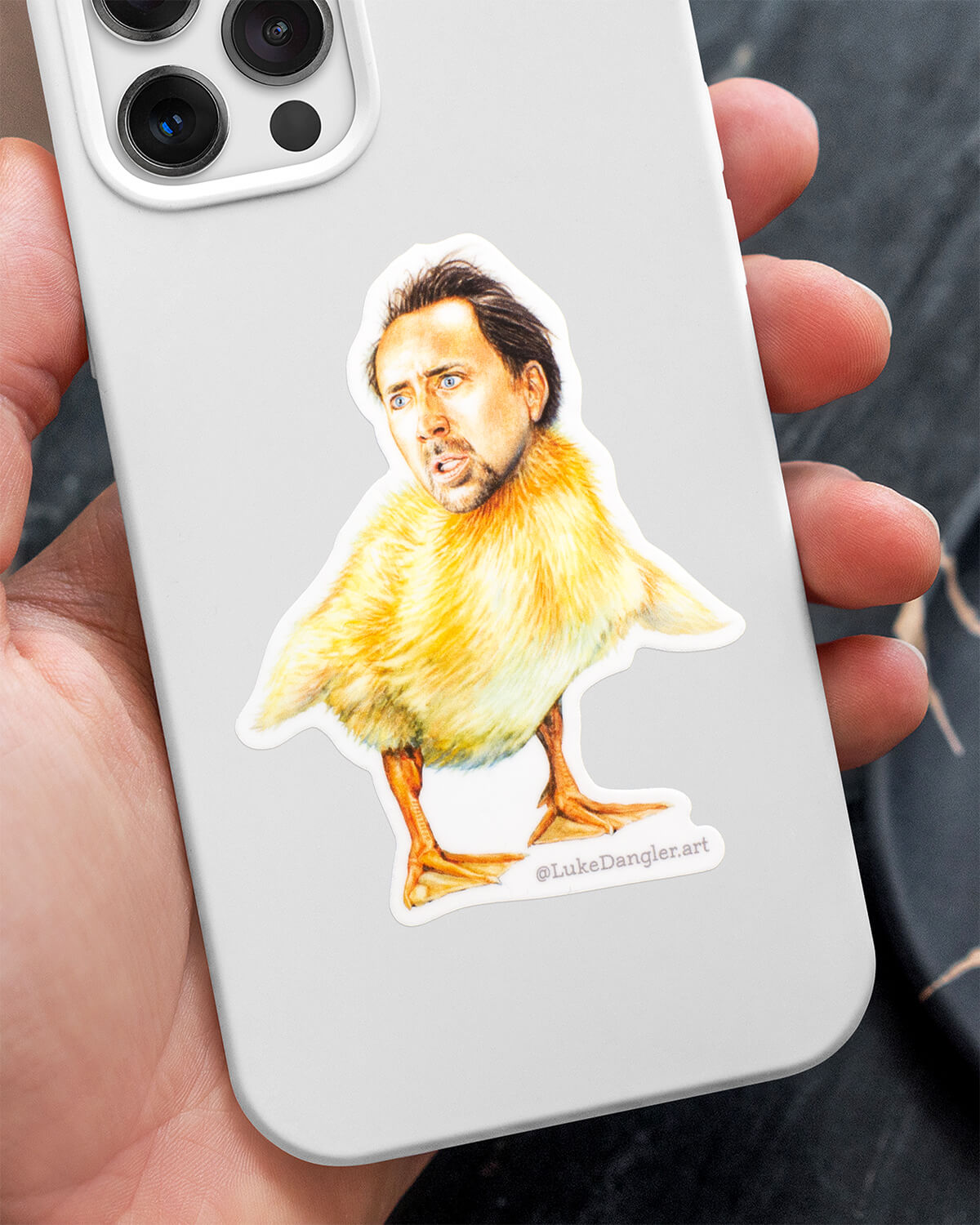 Nicolas Cage Duck Sticker phone
