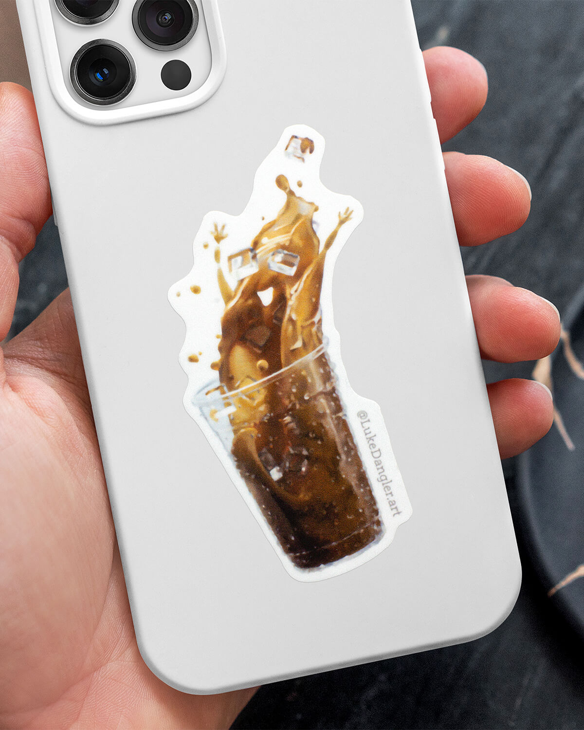 Spilling Coffee Sticker Phone