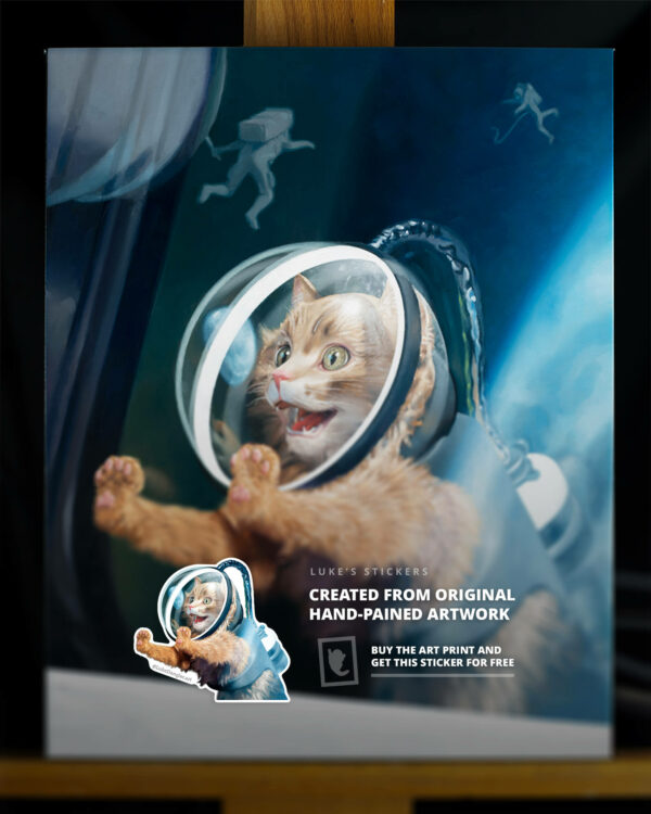 Space Cat Sticker – Orbit