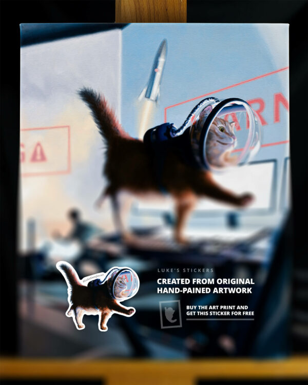 Space Cat Sticker – Mission CTRL