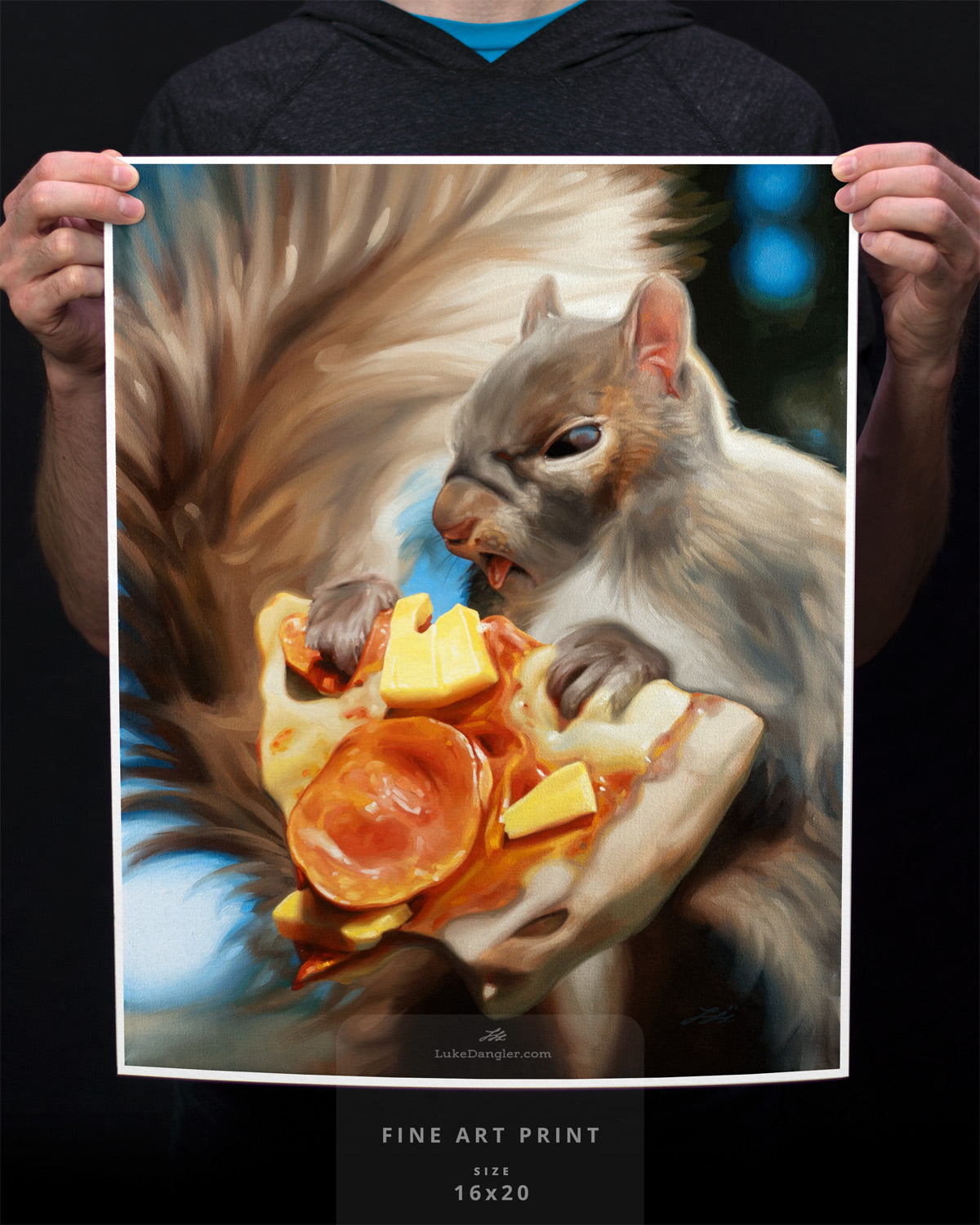 Squirrel Eating Pizza Print