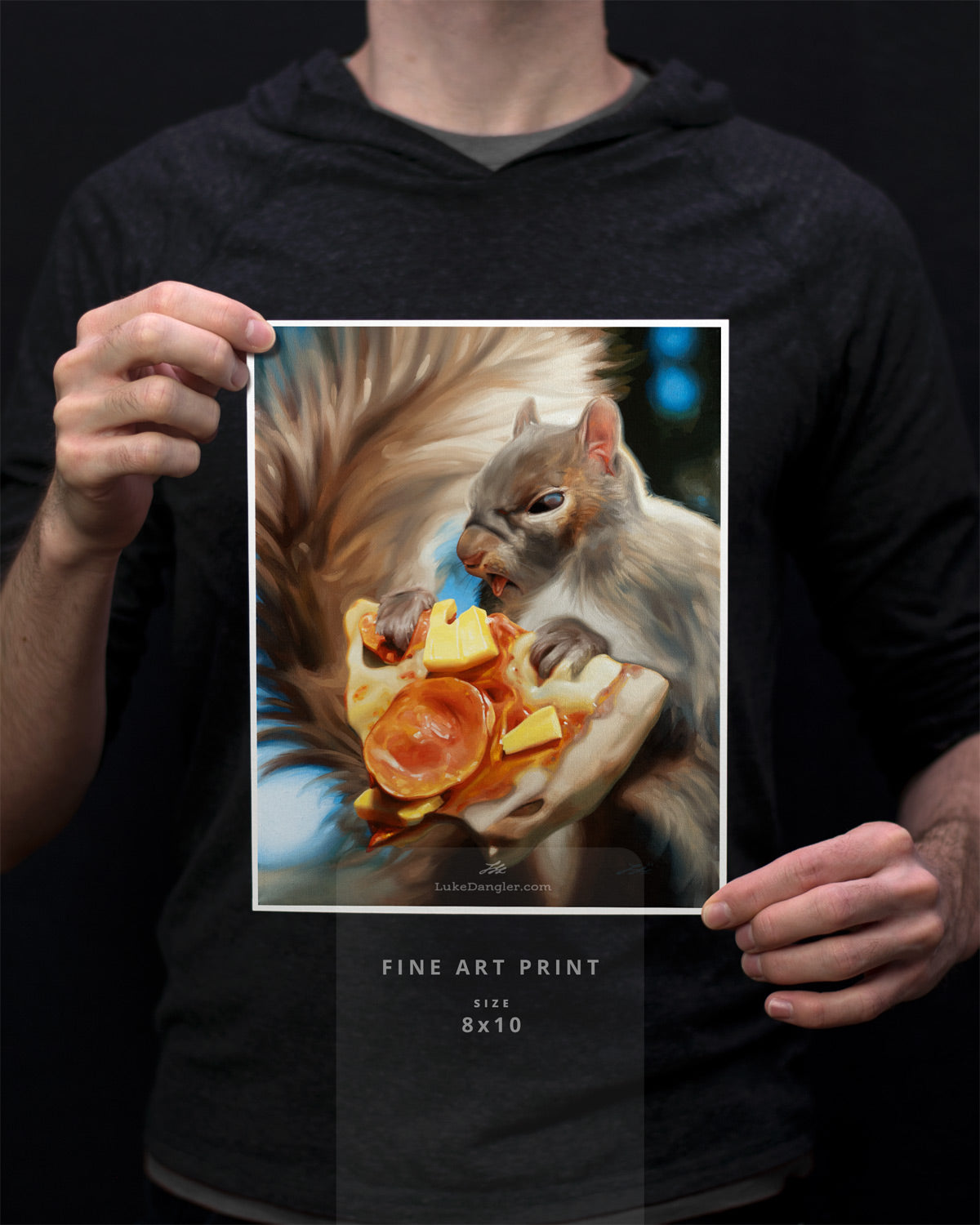 Squirrel Eating Pizza Print