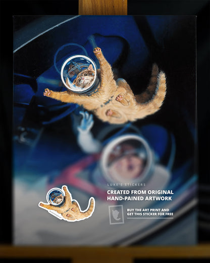 Space Cat Sticker – Liftoff