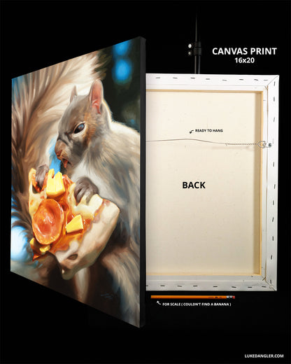 Squirrel Eating Pizza Print
